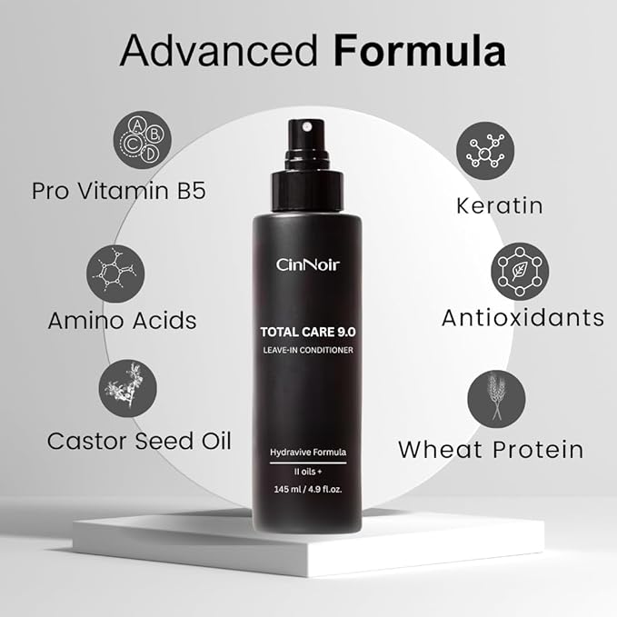 Total Care 9.0 Leave-In Conditioner Spray, Silicone Free, 2 Layer Conditioner, Frizz Control, Leave in Conditioner for Curly Hair and All Hair types, Conditioner for Dry Damaged Hair, Women & Men