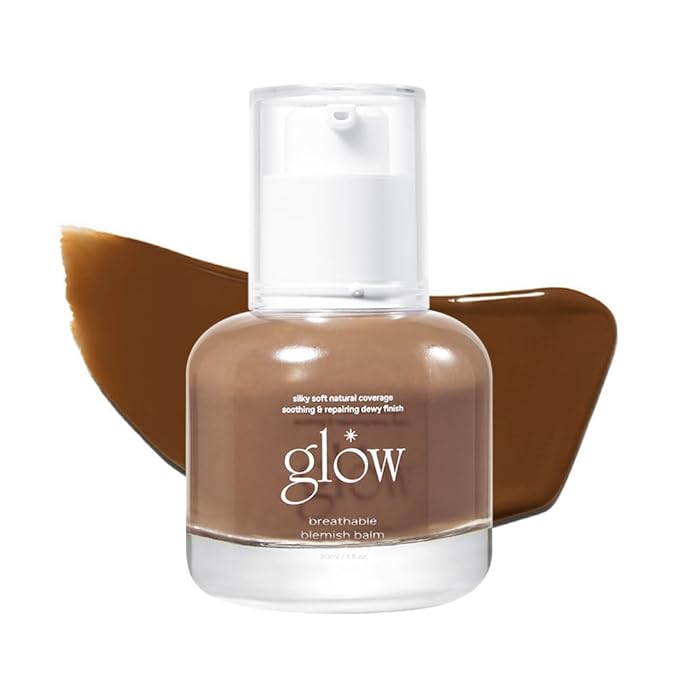 glow breathable blemish balm #brown : Cruelty-Free & Artificial Fragrance-Free, Essential Oil-Free, Gluten-Free, lightweight & hydrating bb cream that feels like skincare, 1 Fl Oz