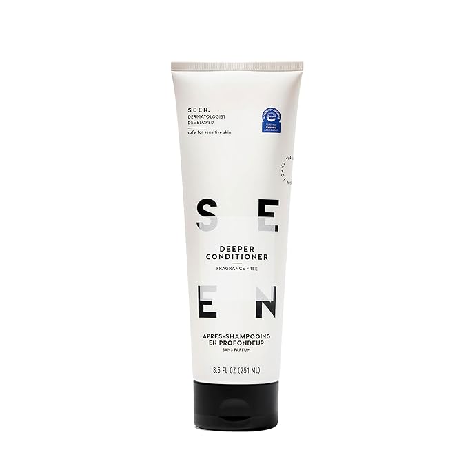 SEEN Deeper Conditioner, Fragrance Free - Non-Comedogenic & Sulfate-Free Hair Conditioner- Dermatologist-Developed - Safe for Sensitive, Eczema & Acne Prone Skin