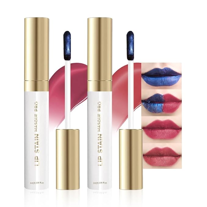 Matte Lip Stain Wipe Off Masque - Peel Off Lip Stain Tattoo,Lip Gloss for All Skin Types, Peel Off Lip Liner Stain Tattoo Long-Lasting Proof Waterproof Smudge(5#+9#, 2Count (Pack of 1))