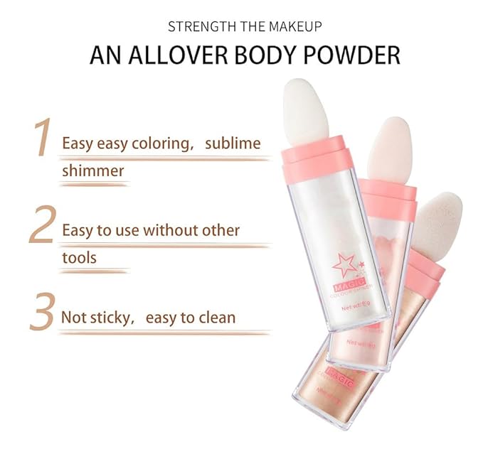 Highlighter Makeup Glitter Powder, Body Brightens the Natural Three-dimensional Face Blusher Patting Powder Highlighter. (05#Gold)