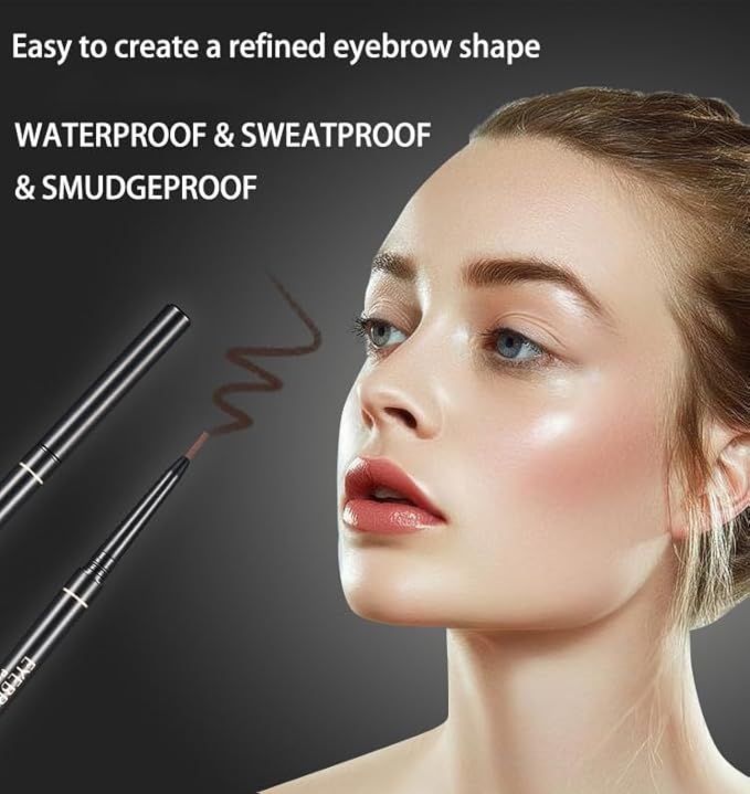 FÓLKI COSMETIC-Eyebrow Retractable Definer Pencil, Micro Brow Pencil, Precise Eyebrow Pencil,Long Lasting Eye Brow Pencil for Soft Textured Natural Daily Look Eyebrow Makeup (5#Dark brown)