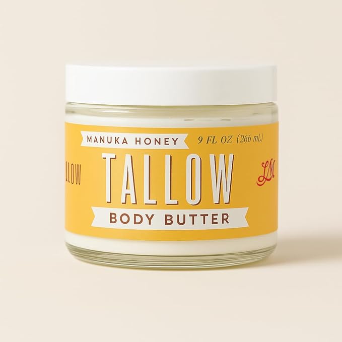Manuka Honey + Rosehip Tallow 2oz Body Butter - Deeply Nourishing & Repairing Natural Skincare