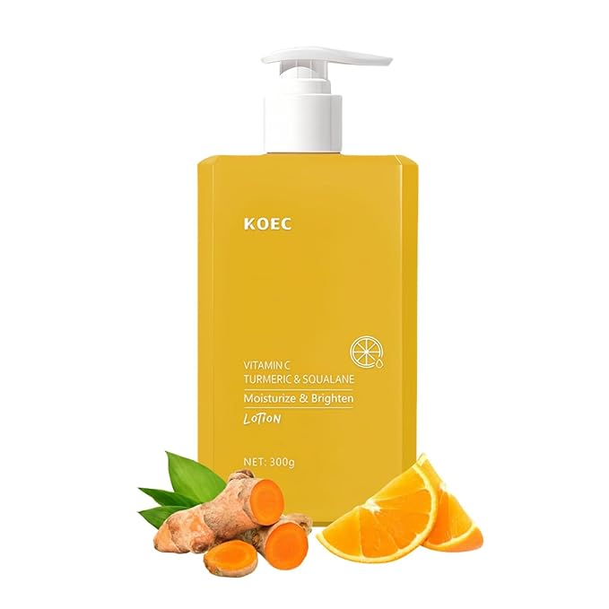 Turmeric & Vitamin C Cream Body Lotion for Dry, Dull Skin, 300 milliliters | Moisturizer Firming, Refreshing, Non-sticky - Scented Glow Body & Face Lotion, 24 Hour Moisture Milk Skin