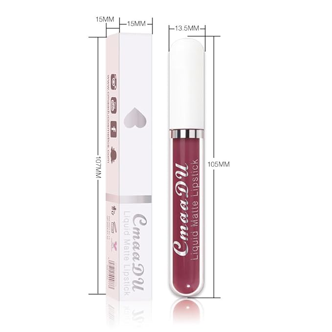 evpct 1Pcs Purple Liquid Matte Lipstick Lipgloss Set for Women, labiales mate 24 horas originales matte larga duracion 24 Hour Lipstick Lip Stains Long Lasting Waterproof 24, 11#