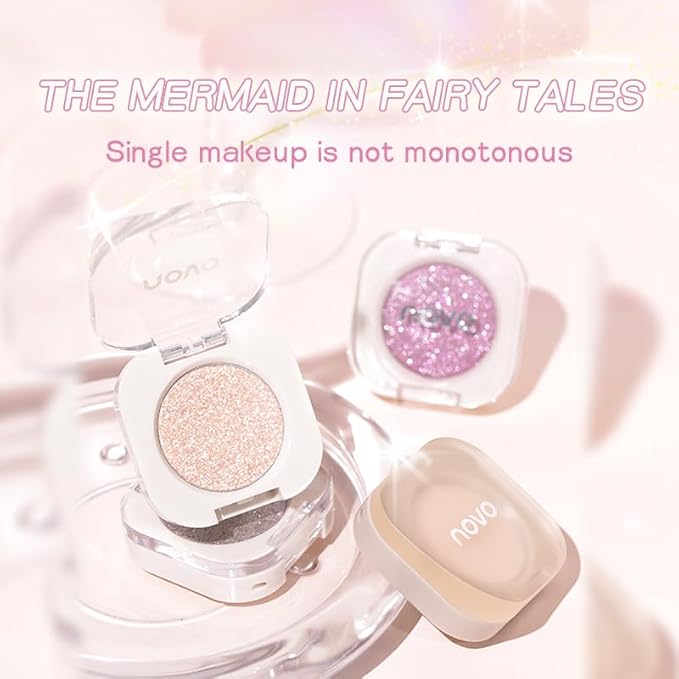 Ultra-Fine Pressed Pigment Single Eyeshadow – Lightweight, Highly Blendable Formula Monochrome Eye Shadow, 12 Rich Matte/Shimmer Shades for Older Women Makeup, Vegan & Cruelty-Free (#01 Ivory Glow)