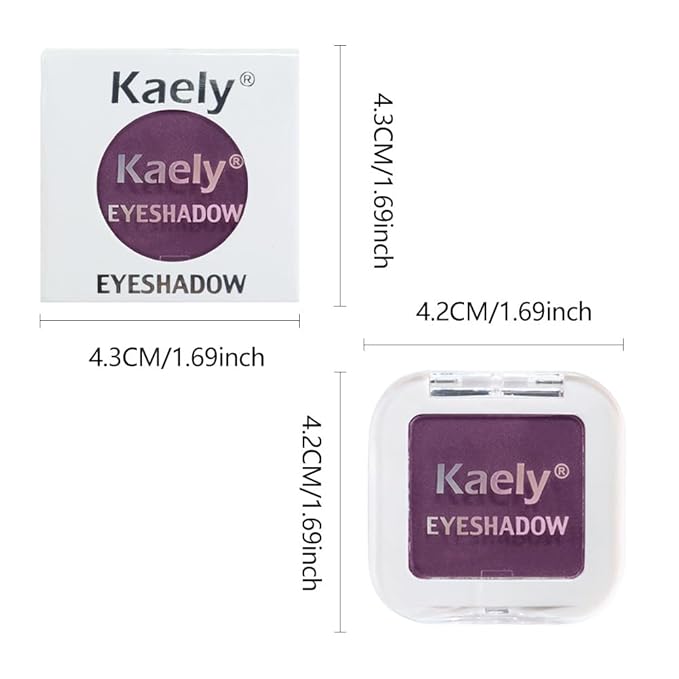 evpct Plum Purple Matte Single Eye Shadow Palette Makeup for Older Women, Plum Purple Natural Pressed Cream Eyeshadow Palette for Green Eyes, High Pigment Mini Monochrome Eyeshadow