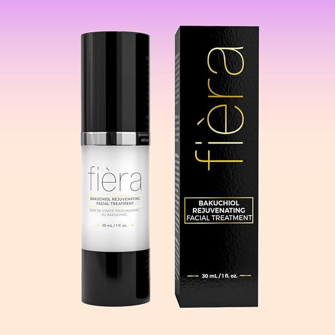 FIÈRA Bakuchiol Rejuvenating Facial Treatment - Retinol-Alternative for Mature Skin - Corrects and Delays Visible Signs of Aging - With Potent Antioxidants - 1 FL. OZ.