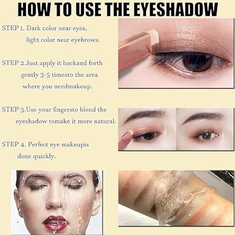 3pcs Two-color Eye shadow Stick Set, Makeup Pen Color Gradient Eye shadow Rotation Flash Radiation Eye shadow Stick Durable Women's Eye Makeup Eye shadow Stick Set Waterproof Sweat Proof (235)