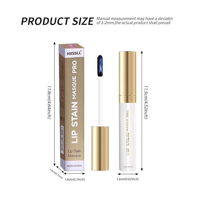 2Pcs Matte Lip Stain Wipe Off Masque - Peel Off Lip Stain Tattoo, All Day Peel Off Lip Tint,Long Lasting Lip Mask,Waterproof Transfer-proof Lip Liner Peel Off Lip Gloss,Stay Lip Makeup 03+08