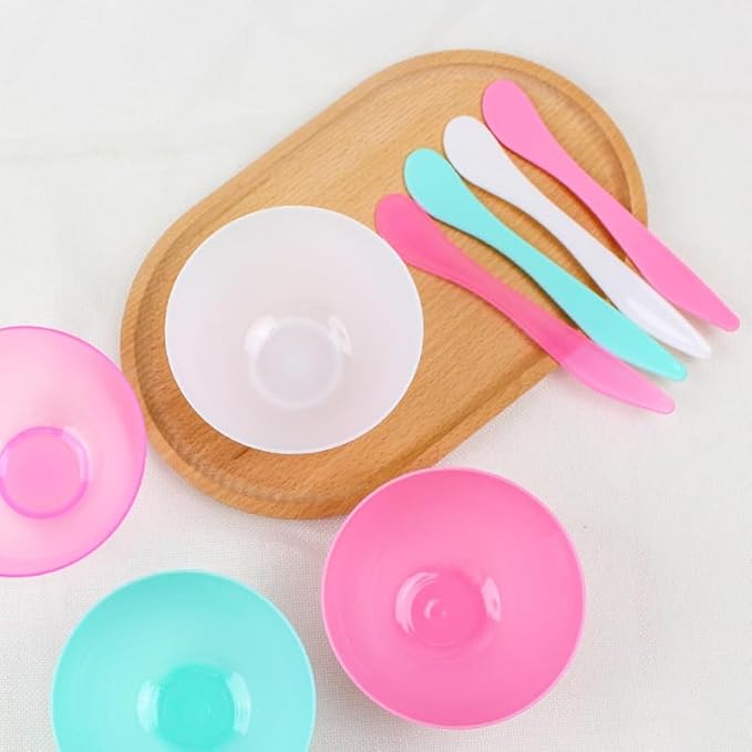24 Pack Cosmetic Spatula for Makeup Face Mask, Plastic Spoon Disposable Beauty Tools, 8 Color Scraper, Multipurpose DIY Mixing, Skincare, Sampling, Waxing, Handmade Facial Mask Cream Lotion