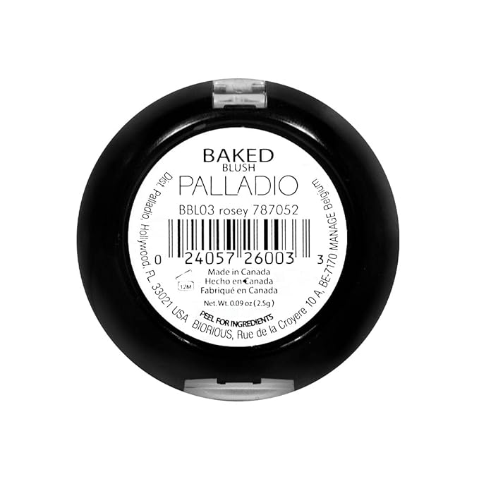 Palladio Baked Blush, Highly Pigmented Shimmery Formula, Easy to Blend and Highly Buildable, Apply Dry for a Natural Glow or Wet for a Dramatic Luminous Look, Long Lasting for All day Wear, Rosey