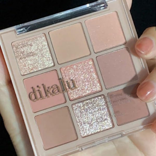 Kayswang 9 Colors Glitter Eyeshadow Makeup Palette, Eye Shadow Powder，Matte High Pigmented Colorful,Creamy Texture, Long LastingEyeshadow Powder Cosmetics,Natural Waterproof (02#)