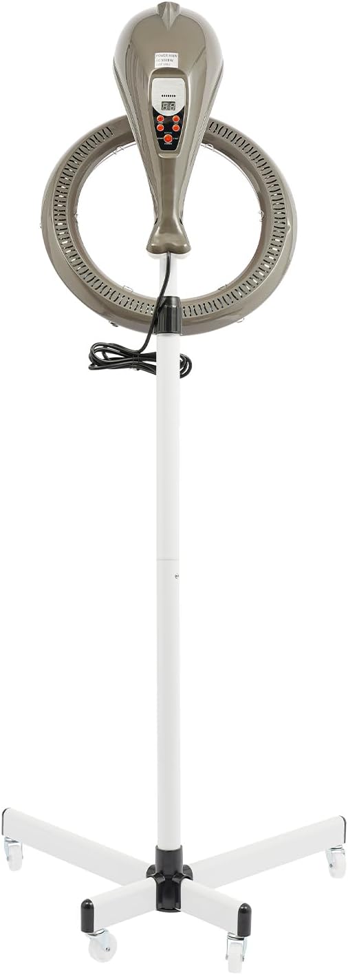 Stand Hair Dryer, Gray 360° Rotating Hair Color Processor 950W, Professional Salon Drying Perming Machine, Hair Dyeing, Oil Treatment, Hair Drying, Heating, Perm Styling for Salon SPA (Gray)
