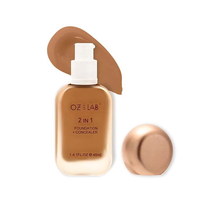 Beauty Gotchu Covered 2-in-1 Flawless Liquid Foundation and Concealer – Deep Mocha to Full Coverage, Semi-Matte Finish, Vegan, 1.41 FL. OZ/ 40 ML，pack of 1