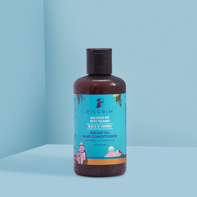 Pilgrim Argan Oil Hair Conditioner | With White Lotus & Camellia | Nourishing Formula for All Hair Types | Frizz Control, Smooth Finish, Sulfate-Free | 8.45 Fl Oz (250ml)
