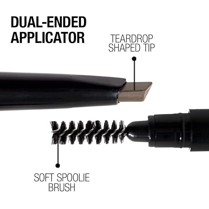 Palladio Brow Definer Retractable Pencil, Triangular Tip Fills Brows for a Natural Look, Tame and Shape Eyebrows with Spoolie Brush, Eyebrow Shaper, Buildable Light to Dark Colors, (Taupe)