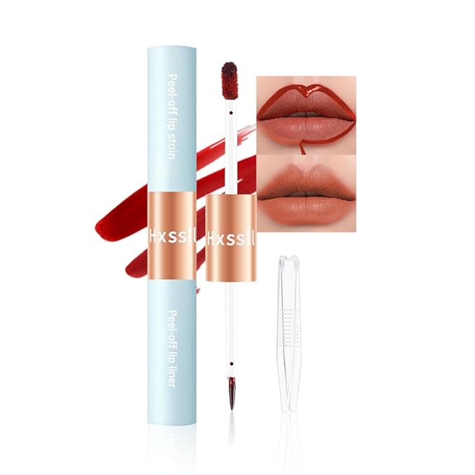 Matte Lip Stain Peel Off Lip line Tattoo, Peel-off Lip Stain Masque - All Day Peel Off Lip Tint，Long Lasting Waterproof Transfer-proof Lip Mask Lip Color Peel Off Lip Gloss,Stay Lip Makeup 01#