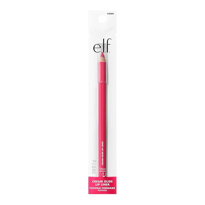 e.l.f. Cream Glide Lip Liner, Highly-Pigmented Pencil For Shaping & Sculpting Lips, Semi-Matte Finish, Vegan & Cruelty-Free, Fuschia Forward