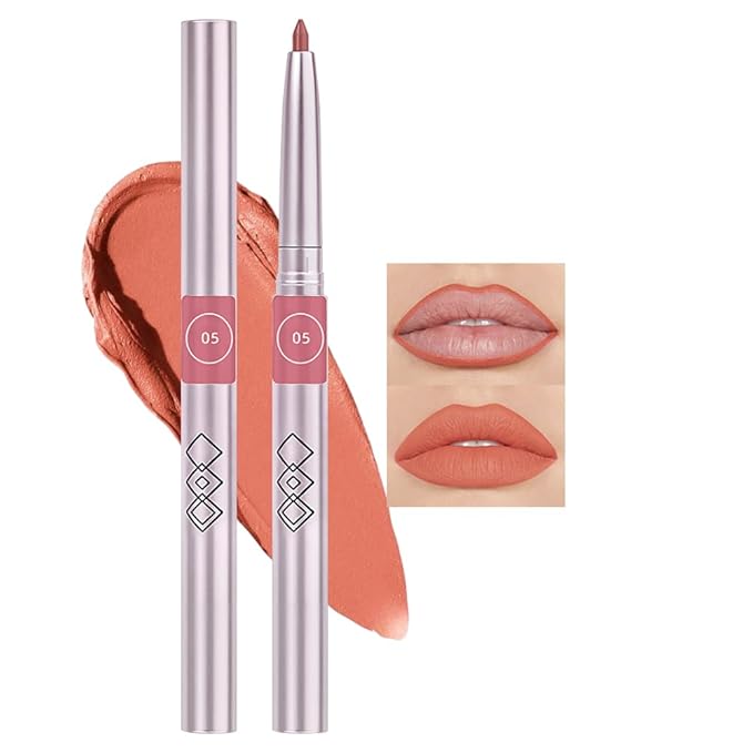 Matte Grapefruit Red Retractable Lipliner Pencil, Highly-Pigmented lip pencil, Long Lasting Waterproof Makeup Crayon for Lip Liner and Eye Liner, Smooth and Creamy, Rich Colors, Smooth Application,05#