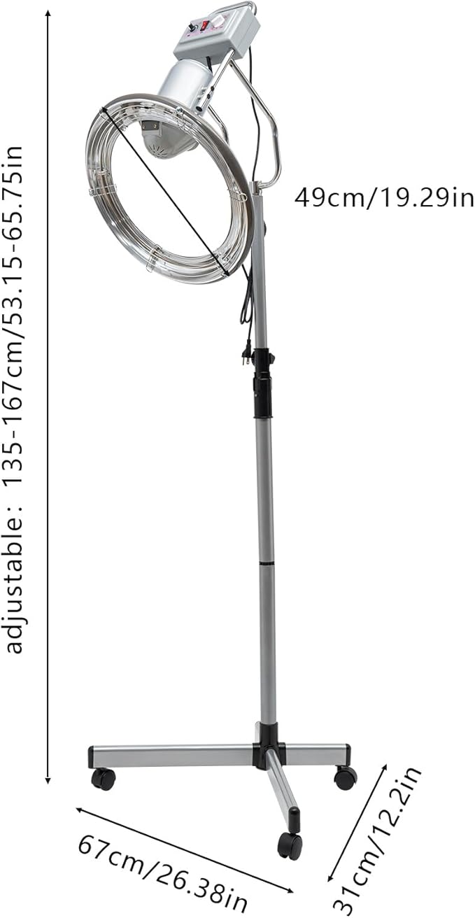 750W 5Heads Infrared Heat Lamp,Hairdressing Heater,Multifunctional Salon Hair Dryer,Hair Color Processor,Hair Treatment Machine,Salon Heat Lamp Headed Lamp (Silver;950W)