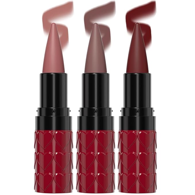 3 Colors Gradient Lip Liner Set, Long Lasting Matte Finish Lipstick Combo for Shaping & Sculpting Lips, Retractable Highly-Pigment Smooth Defined Cream Lip Pencil Kit for Women (#1,#3,#8)