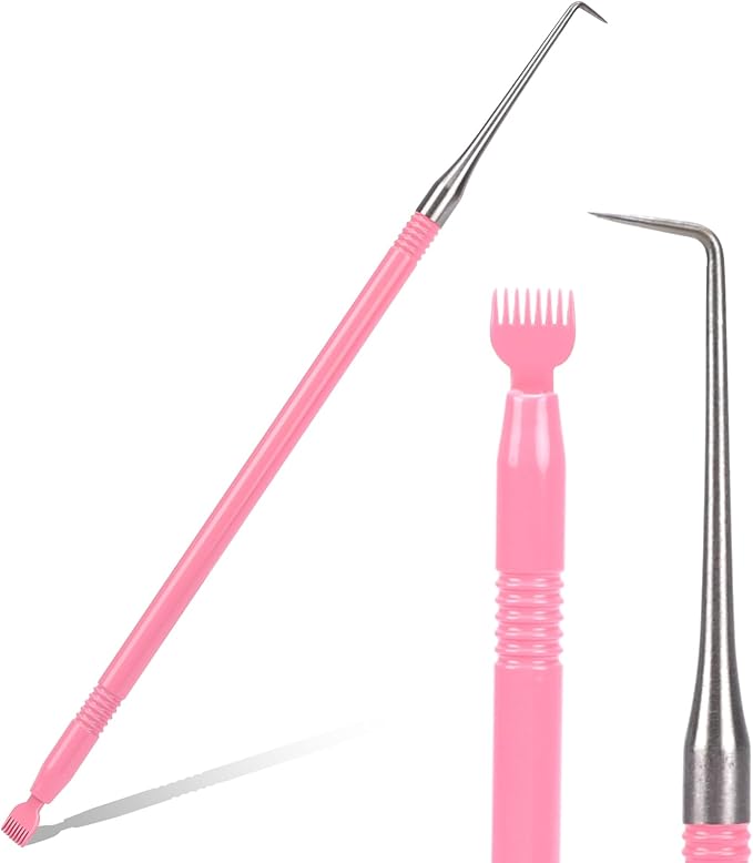 Professional lash Separator Tool, Stainless Steel Lash Lift Perm Tools and Tint Kit Eyelash Lift and Tint Tool with Comb Lash Perming Brush Lash Lift Comb Perming and Tinting Supplies (Pink)