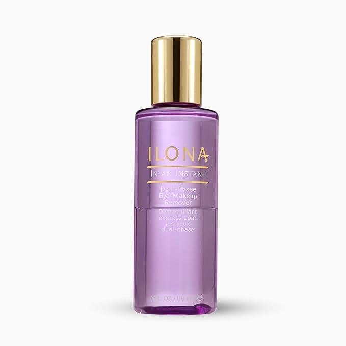 ILONA In an Instant Eye Makeup Remover | Dual-Phase, Oil-Free Cleanser for Waterproof Makeup | Gentle, Hydrating, Ophthalmologist-Approved | For Sensitive Eyes & All Skin Types | 4.0 oz