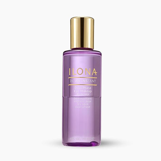 ILONA In an Instant Eye Makeup Remover | Dual-Phase, Oil-Free Cleanser for Waterproof Makeup | Gentle, Hydrating, Ophthalmologist-Approved | For Sensitive Eyes & All Skin Types | 4.0 oz