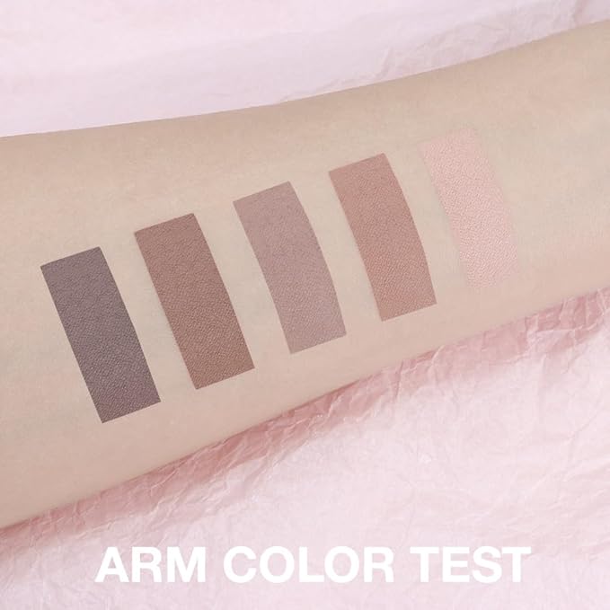 Nude Matte Eyeshadow Palette Makeup, 5 Matte Shades from Cream to Charcoal, Pigmented For Older Women, Smoky Glam Eye Makeup, Naturing-Looking Women Girls Eye Shadow (06#, Pack of 1)