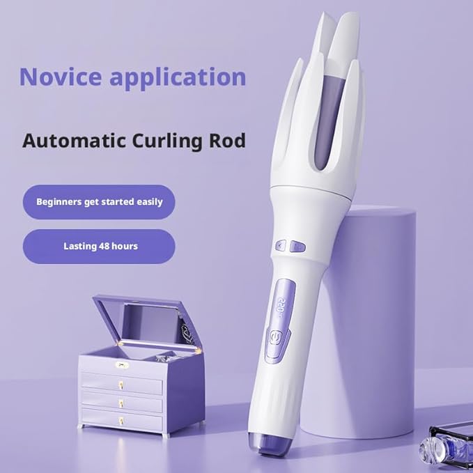 Fully Automatic Curling Iron, 4-Speed Intelligent Temperature Control, Electric Rotating Large Wave Long-Lasting Shaping 32mm Large Roller Rotating Curling Iron