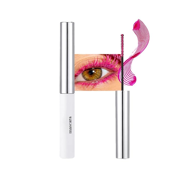 BINGBRUSH Colored Mascara for Eyelashes, Voluminous Colorful Mascara, Pink Purple Blue Green Red-Lengthening, Defining, Curling, Multiplying Formula (#06-Rose pink, 1 Count (Pack of 1))