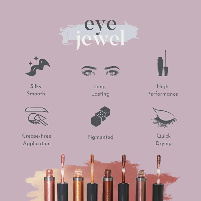 Eye Jewels 24-Hour Eye Shadow Vegan, Cruelty-Free Long-Lasting Cream Eyeshadow, Radiant Finish Eye Makeup for All Skin Tones, Easy-to-Blend, Smudge-Proof, Rose Gold .15 fl oz