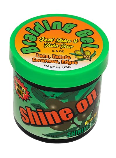Black Queen Olive Oil Extreme Hold Braid Gel – Perfect Grip for 4C Hair, Braids, Twists, Locs & Edges – Flake-Free, Unscented, Made in USA – 5.6 oz Bonus Size (25% More)
