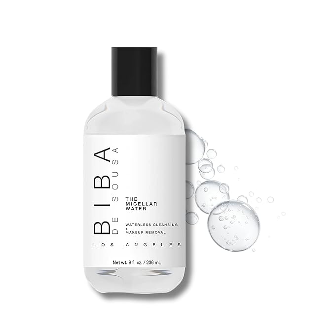 Biba De Sousa The Micellar Water, No-Rinse Cleanser & Facial Makeup Remover - Soothing Cleanser for Sensitive Skin - For All Skin Types (8oz)
