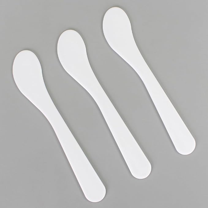 100pack Cosmetic Spatula for Face Mask Cream Stick Plastic Frosted Tip Spoon Disposable Makeup Tool for Easy Mixing, Sampling, Waxing DIY Facial Mask Skincare, 15.5 x 4cm, Reusable, 6 Colors