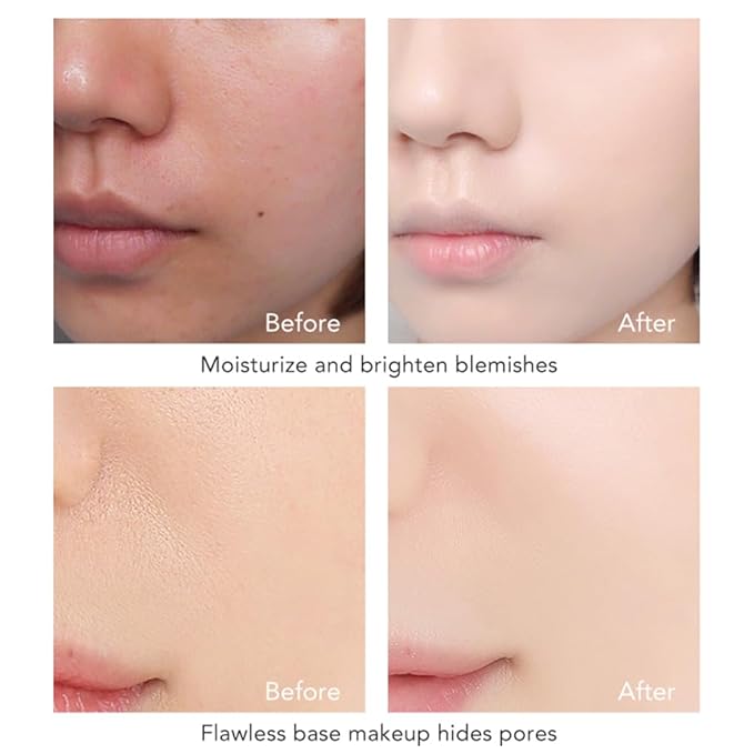 Mushroom Head Air Cushion CC Cream Foundation, Moisturizing Concealer BB Cream Nude Long Lasting Matte CC Cream Makeup Liquid Foundation (2pcs Brunet Brown)