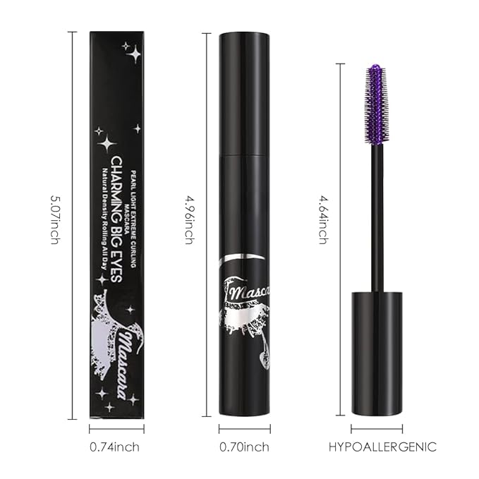 Purple Mascara – Bold Violet Lash Color for Dramatic Eye Looks – Lengthening & Volumizing Formula – Smudge-Proof, Waterproof & Long Lasting Colored Mascara for Creative Makeup Styles