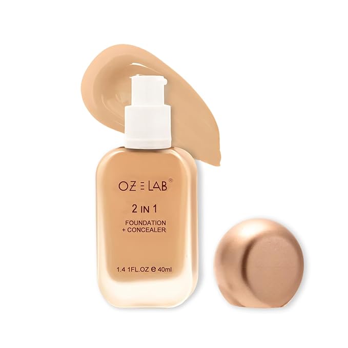 Beauty Gotchu Covered 2-in-1 Flawless Liquid Foundation Concealer GC-02 Light Ivory Vegan Cruelty-Free Long-Lasting, 1.41 FL. OZ/ 40 ML，pack of 1