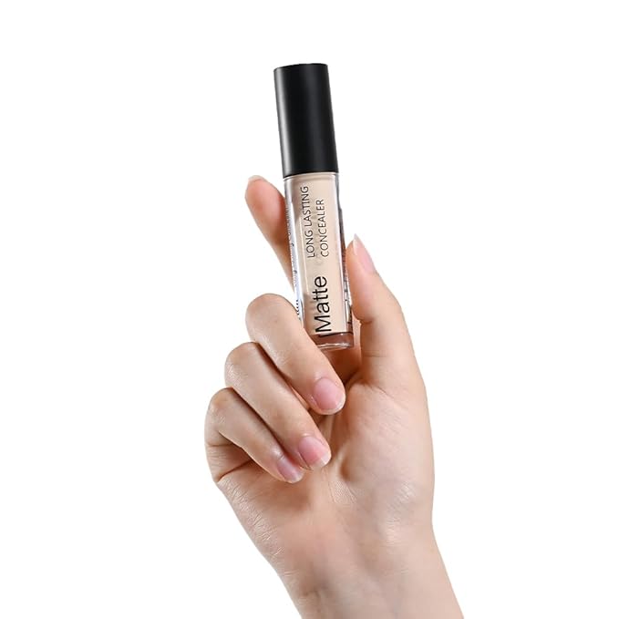 Matte Concealer Cream, Covers Under Eye Dark Circles & Blemishes, Waterproof Full-Coverage, Lightweight, Creamy Longlasting Face Eye Makeup, Light Beige