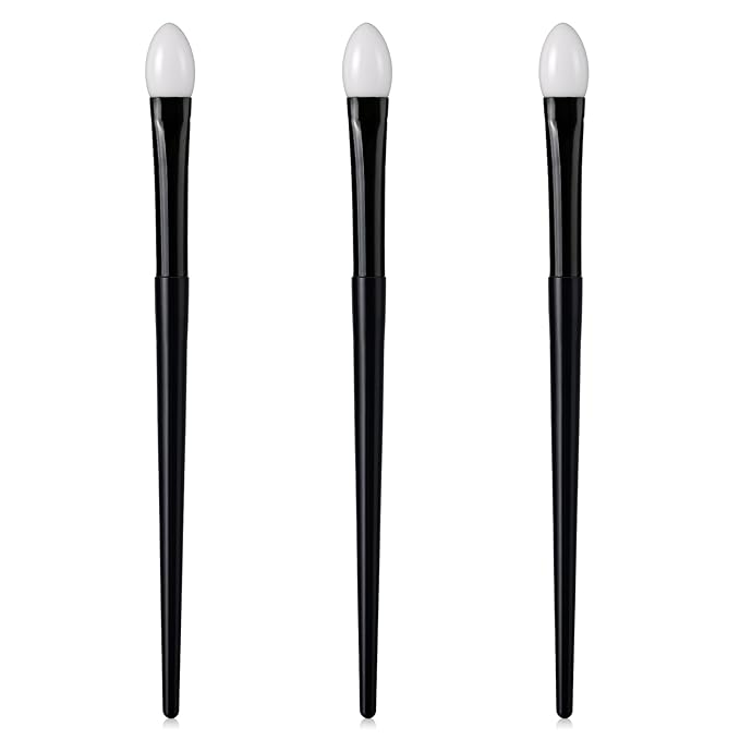 Molain Silicone Eyeshadow Brush, Makeup Applicator Lip Mask Makeup Brushes Silica gel Makeup Eyebrow Lipstick Brushes Lip Mask Makeup Brushes for Liquid Eye Shadow Applying Cream(3Pcs)