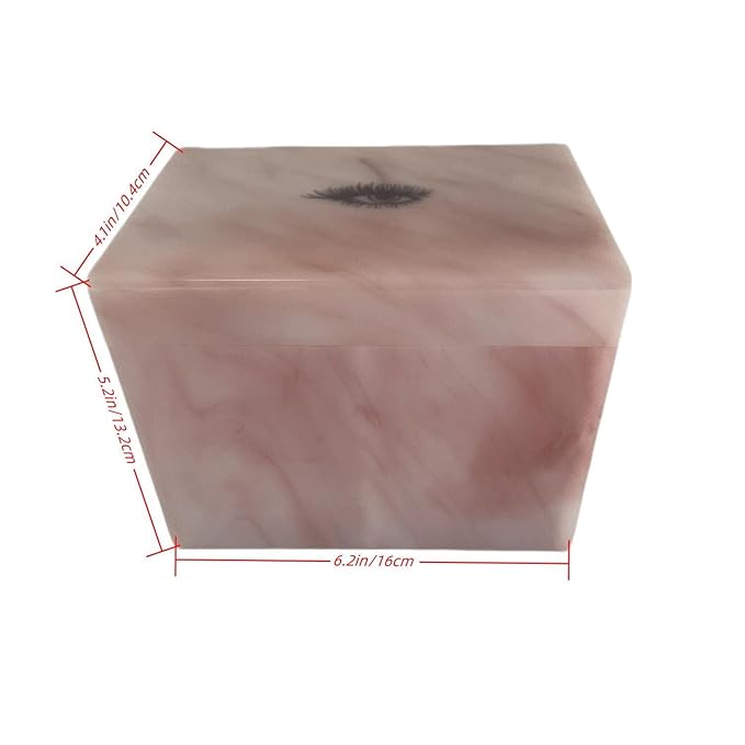 10 Layers Acrylic Eyelash Storage Box,Eyelash Holder Extension Tool,Makeup Organizer False Eyelashes Glue Pallet Holder, Grafting Eye lashes Close-Packed Display with 10 Pallets (Pink Marble)