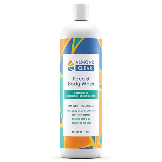 Face & Body Wash | Skin Care for Acne and Folliculitis-Prone Skin - Gentle Acne Face & Body Wash, Exfoliating Cleanser with Mandelic Acid | 17.25 oz