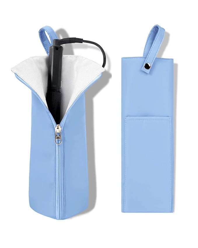 Hot Iron Holder & Mat, Heat Resistant Travel Bag for Curling Iron, Flat Iron - Hair Tool Organizer for Home, Travel