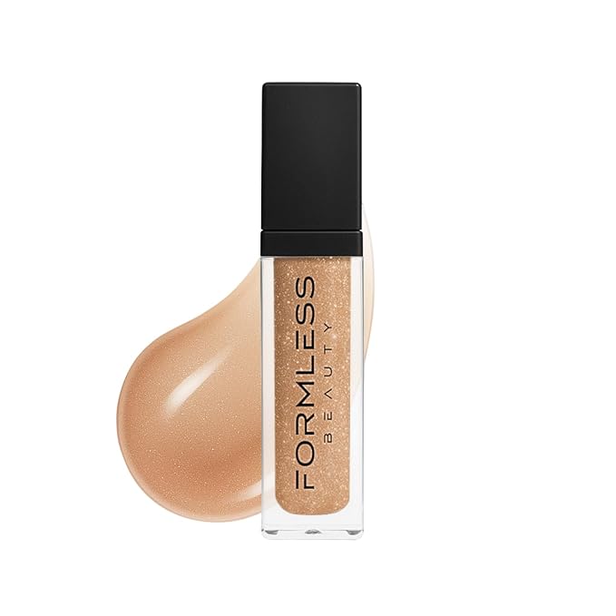 Formless Beauty | Radiance Lip Gloss by Jenny McCarthy | Mid-tone Nude with Bronze Glitter | Vegan Hydrating Formula | Non-Sticky Coconut Oil Infused | Paraben & Cruelty Free | Natural Lip Enhancer