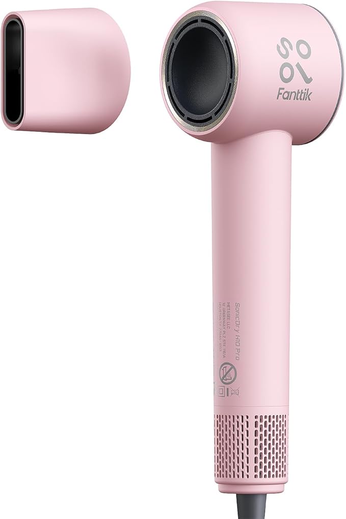 Fanttik Solo SonicDry H10 PRO 5X Faster Drying with 110,000 RPM Brushless Motor Hair Dryer, 56dB Low-Noise, 0.72lb Ultra-Light Blow Dryer, Ionic Tech for Travel, Home, Salon
