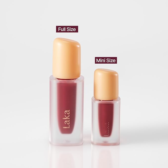 Laka Fruity Glam Lip Tint Mini, Glowing Lip Stain with Wide Color Spectrum, Hydrating & Lightweight Texture, Long-Lasting Bold Stain, Non-Sticky, Vegan, K-Beauty (114 Harmony)
