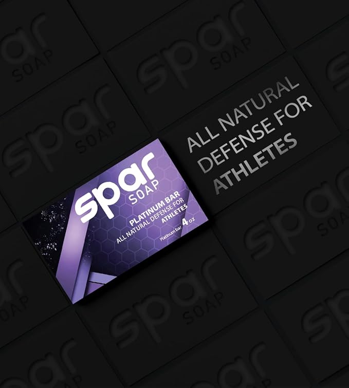 Spar Soap Platinum Bar (4 Ounce), Lavender Tea Tree, Cleansing Properties, For BJJ, MMA, Wrestlers, Grapplers, Men/Women, USA Made Body Soap, For Body Odor, With Lavender, Cassia, Clove
