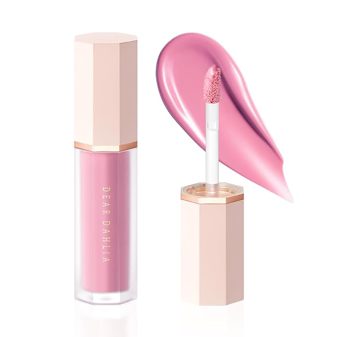 DEAR DAHLIA Petal Drop Blush (Taffy) - Weightless Buildable Liquid Blush with High-Pigment, Long-lasting Dewy Finish, Natural Flush. Hydrating, Vegan, Cruelty-Free Korean Makeup for Cheeks. 0.14 oz
