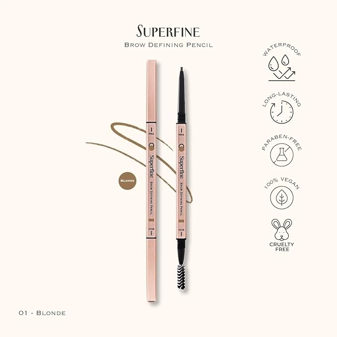 Beauty Superfine Micro Brow Pencil – 1.5mm Ultra-Fine Tip, Waterproof, Vegan Formula, 6 Shades – Long-Lasting Natural Eyebrow Pencil (01 - Blonde, 0.08G/0.002 FL.OZ（pack of 1）)